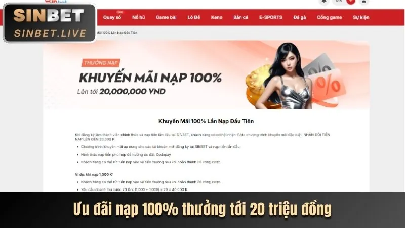 Thưởng nạp lần đầu và hoàn trả cao